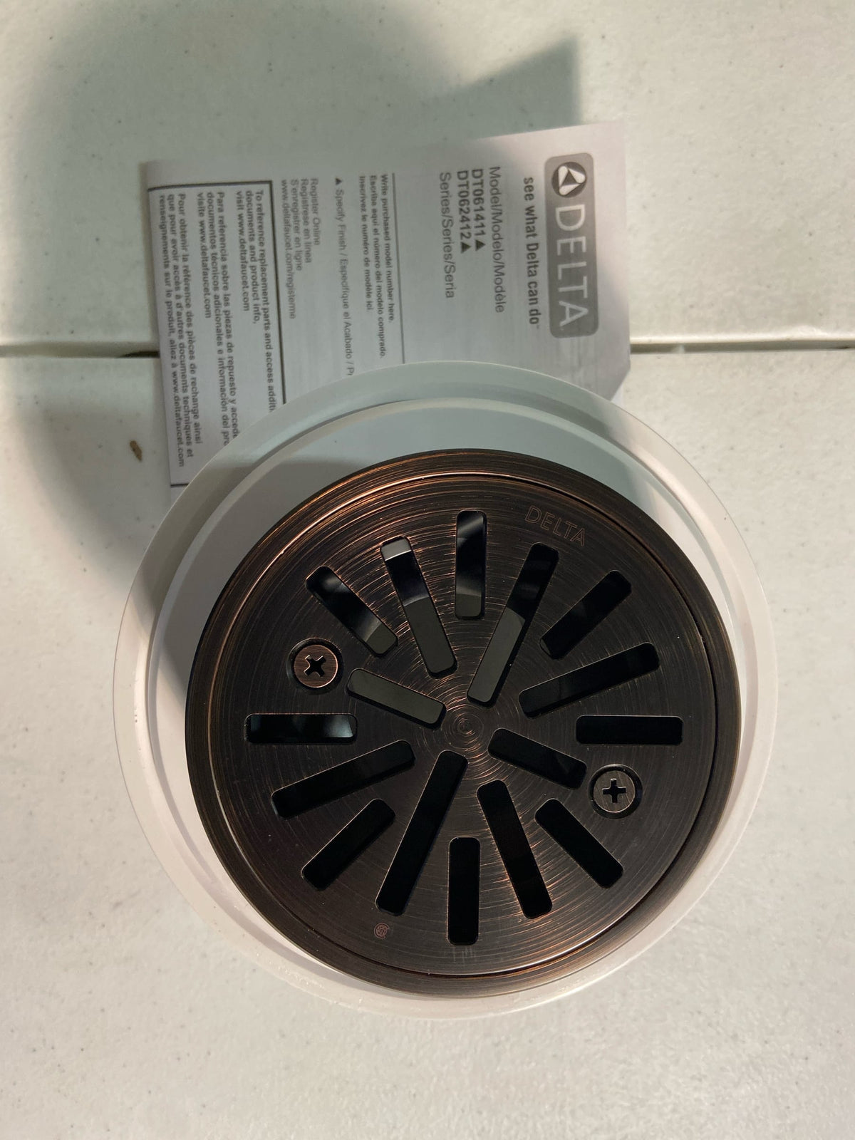 Delta DT061411-RB 4" Tile-In Round Shower Drain - Venetian Bronze