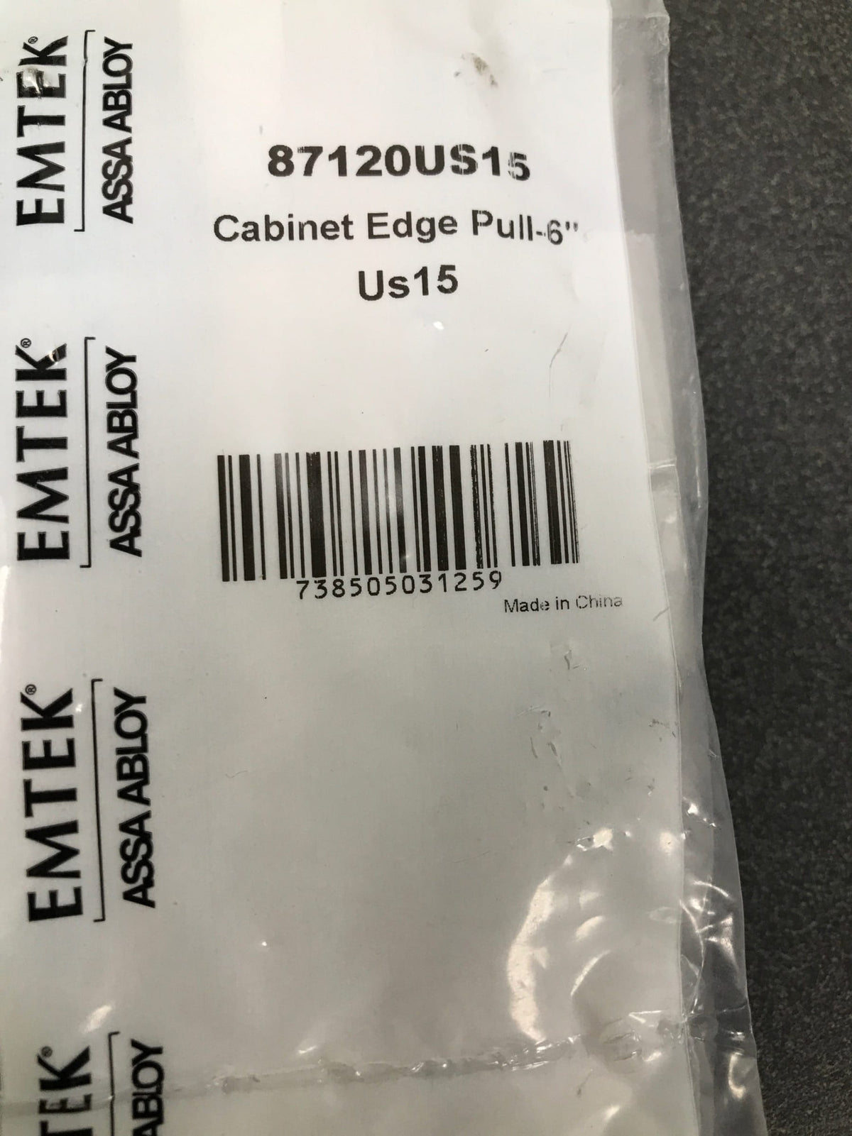 Emtek 87120US15 Edge 6 Inch Center to Center Finger Cabinet Pull - Satin Nickel