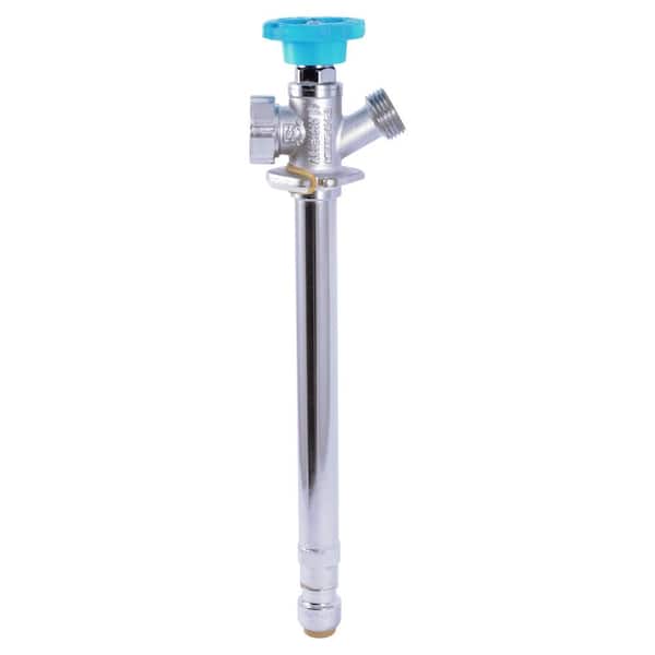 Sharkbite 24628LF 1/2 in. Push-to-Connect x 3/4 in. MHT x 8 in. Brass Anti-Siphon Frost Free Sillcock Valve