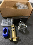 Emtek 8121OTUS10B Old Town Passage Door Knob Set with Rectangular Rose from the Brass Crystal Collection - Oil Rubbed Bronze