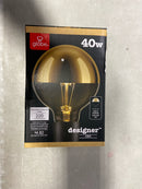 Globe electric 84649 40 Watt G40 Dimmable Gold Top Vintage Edison Incandescent Light Bulb, Soft White Light