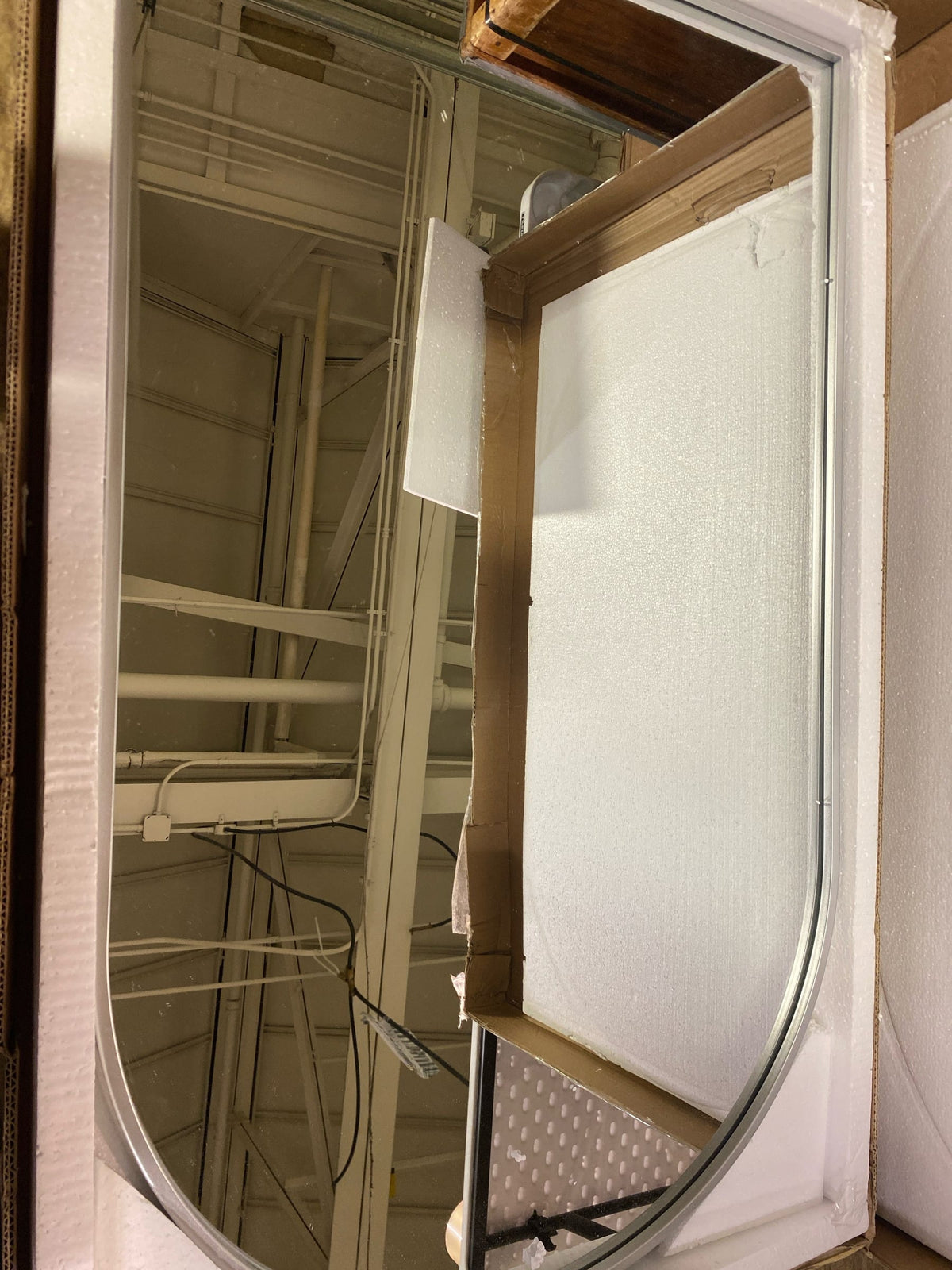 Elegant Lighting MR1A2440SIL Ayra 24" W x 40" H Modern Arched Bathroom Wall Mirror - Silver