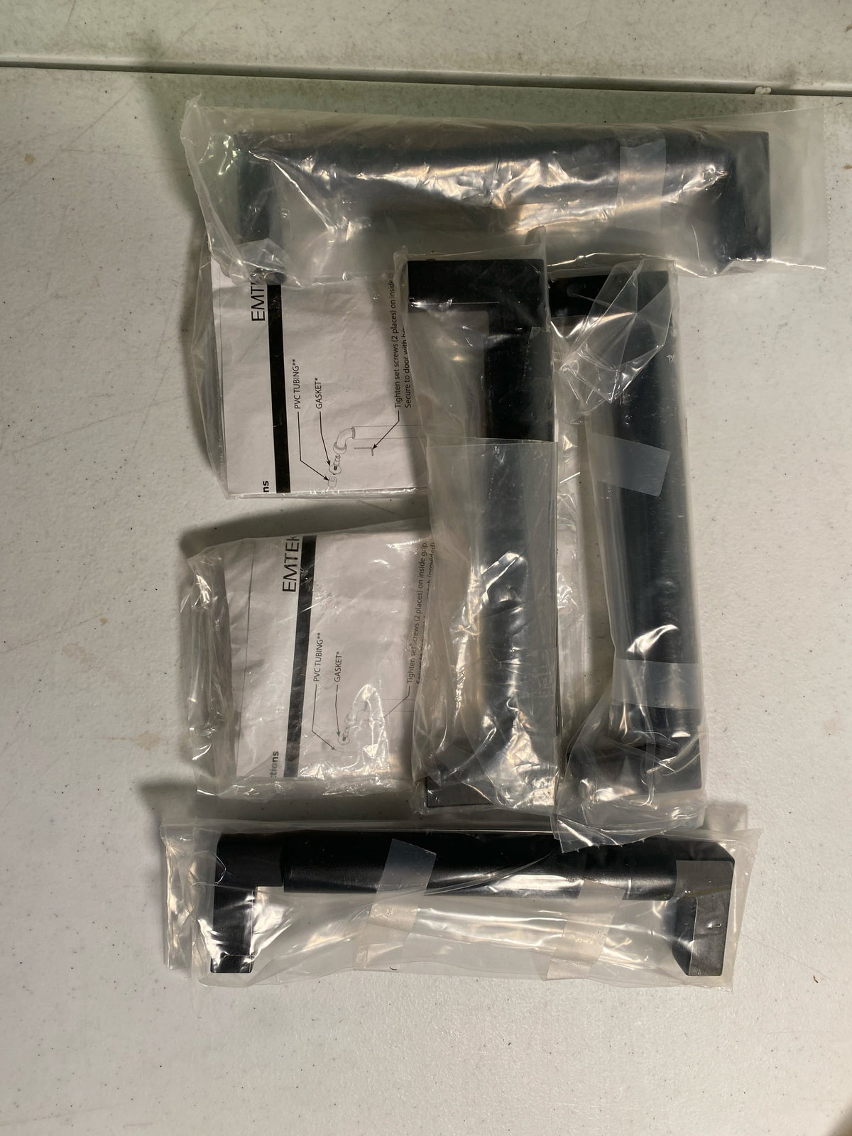 Emtek GBTB86480US19 Hercules Smooth 8" Center to Center Back to Back Door Pull Set - Flat Black