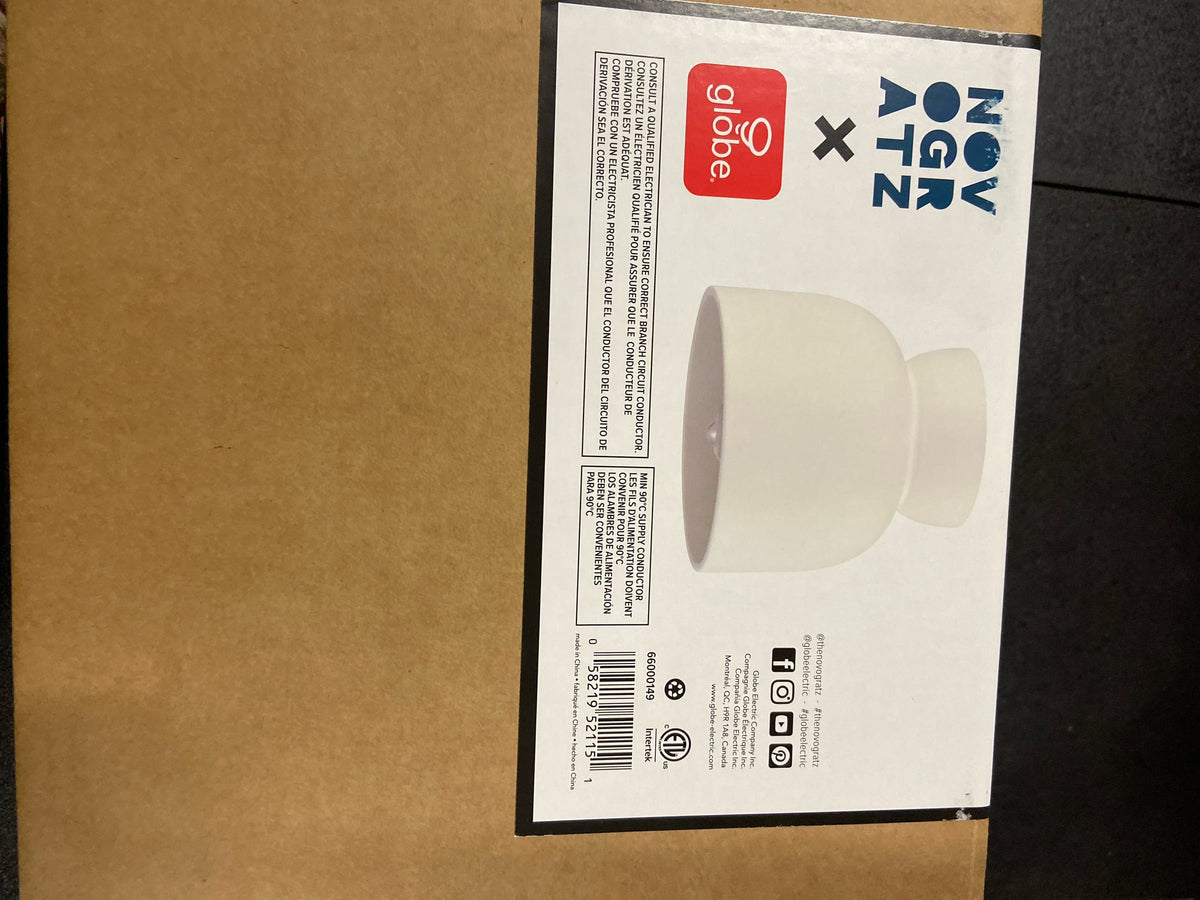 Novogratz x Globe Electric Ines 8-inch 1-Light Flush Mount Light, Off-White