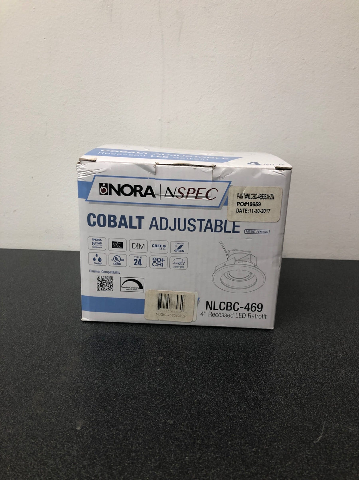 Nora Lighting NLCBC-46935XHZN Cobalt Adjustable 4" LED Adjustable Recessed Trim - 3500K - 900 Lumens - Haze / Natural Metal