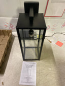 Hampton bay 44772 Hurley 19.25 in. Matte Black Farmhouse Outdoor 1-Light Wall Sconce with Clear Glass Shade
