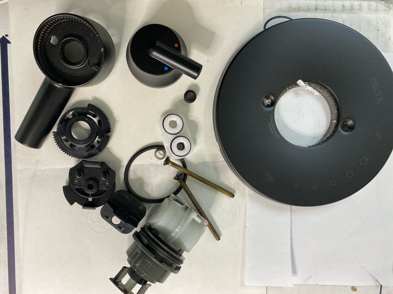 Delta T17059-BL Trinsic Monitor 17 Series Dual Function Pressure Balanced Valve Trim Only with Integrated Volume Control - Less Rough-In Valve - Matte Black