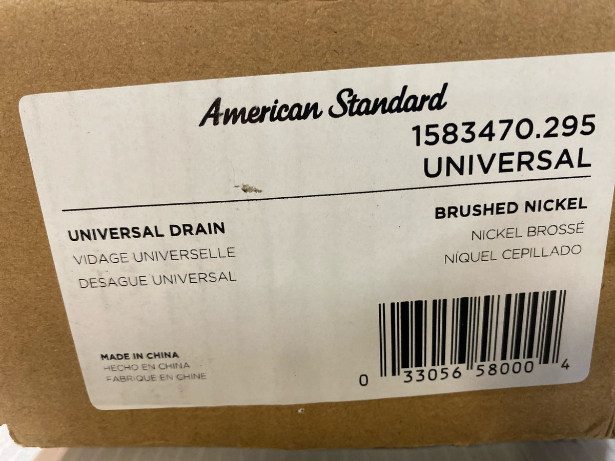 American Standard 1583470.295 Universal Drain Minimum Depth: 14" Maximum Depth: 18-1/2" Shoe Adjustability: 6-1/8" - 8-1/8" - Brushed Nickel