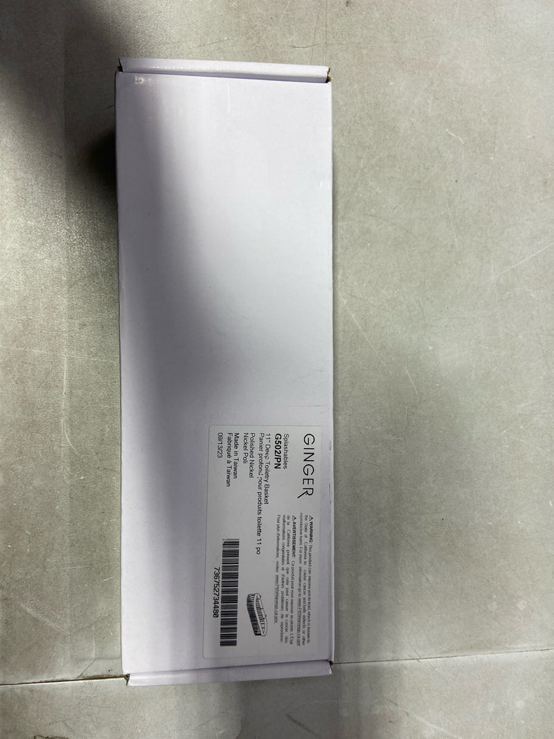 Ginger G502/PN Splashables 12" Oval Toiletry Basket - Polished Nickel