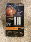 VAXCEL Auburn Aluminum 6.25-in. W 1 Light Black Motion Sensor Dusk to Dawn Outdoor Wall Lantern Clear Glass