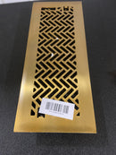 Hampton bay E1408BG04X12 Interwoven 4 in. x 12 in. Steel Floor Register in Brushed Gold