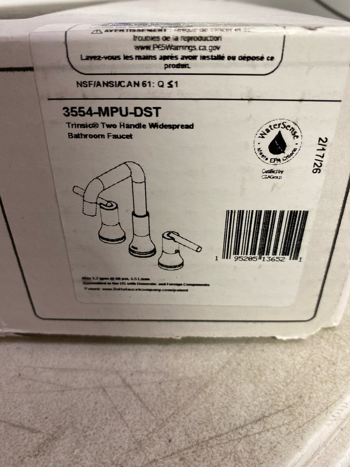 Delta 3554-MPU-DST Trinsic 1.2 GPM Widespread Bathroom Faucet with Push Pop-Up Drain Assembly - Chrome