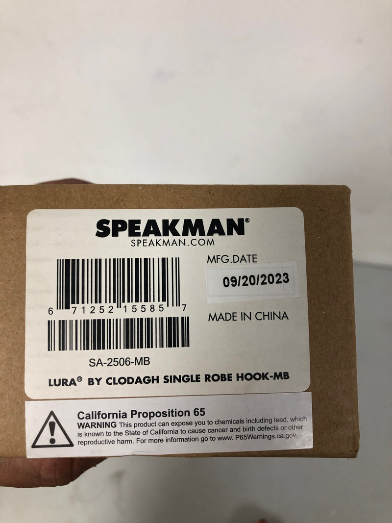 Speakman Sa-2506 Lura Single Robe Hook - Black
