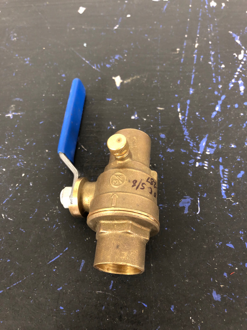 Everbilt 119-4-34-EB 3/4 in. x 3/4 in. Brass Sweat x Sweat Ball and Waste Valve with Drain