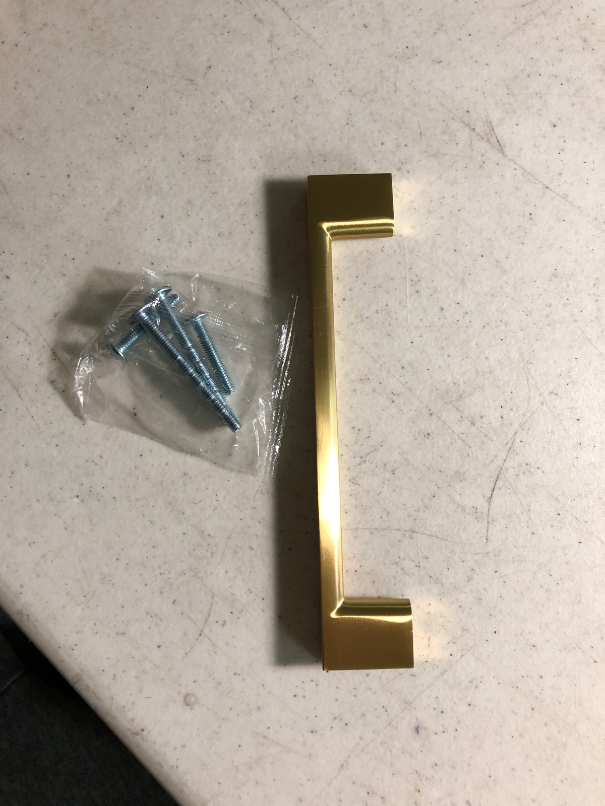 Jeffrey Alexander 635-128BG Sutton 5-1/16" (128 mm) Center to Center Square Linear Bar Handle Cabinet Handle / Drawer Pull - Brushed Gold