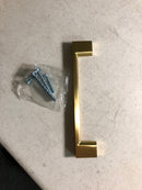 Jeffrey Alexander 635-128BG Sutton 5-1/16" (128 mm) Center to Center Square Linear Bar Handle Cabinet Handle / Drawer Pull - Brushed Gold