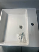 WS Bath Collections Simple 50.50A.01 Ceramic Above Counter/Wall Mount Rectangular Bathroom Sink, 19.7" L x 19.7" W x 6.5" H, White