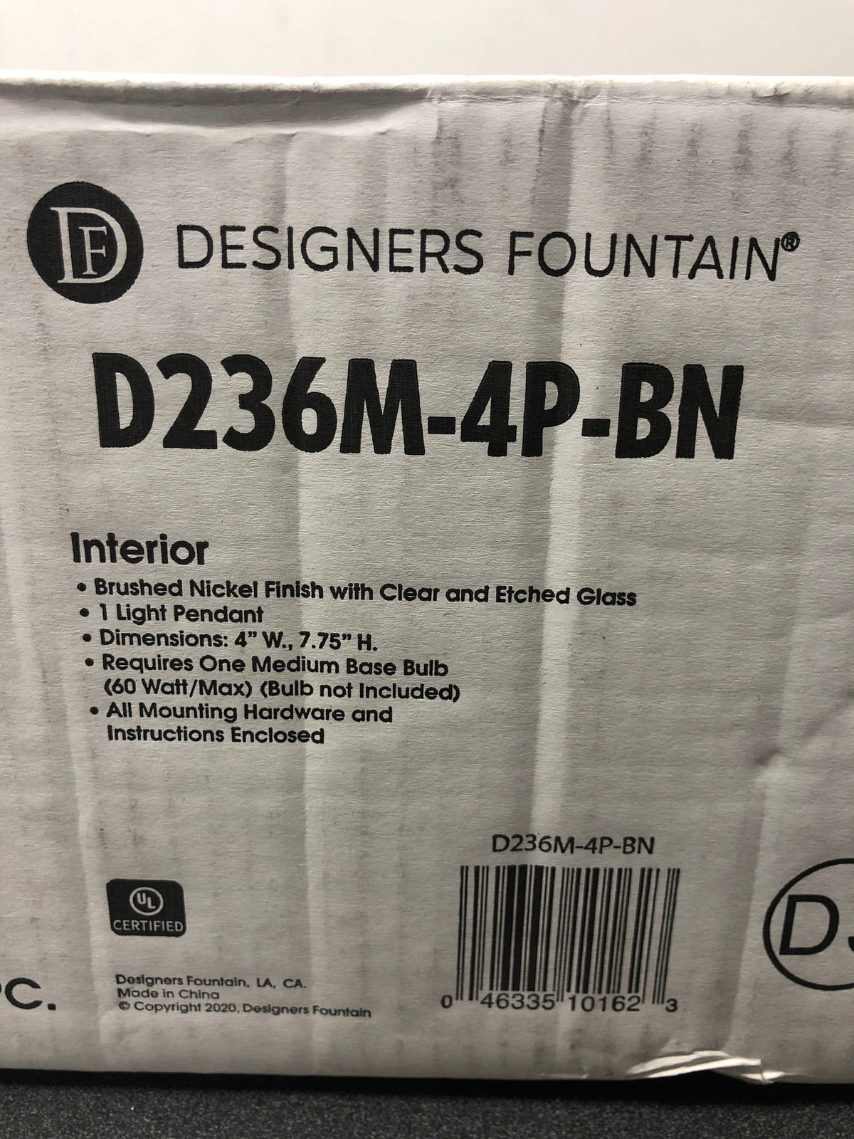 Designers Fountain D236M-4P-BN Cedar Lane 2" Wide Mini Pendant - Brushed Nickel