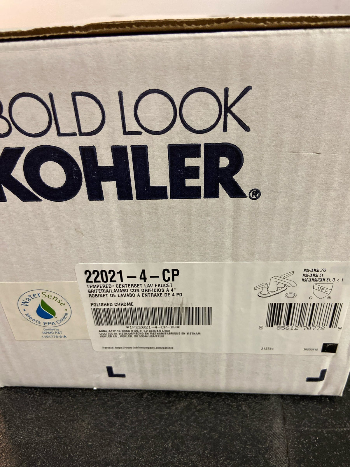 Kohler K-22021-4-CP Tempered 1.2 GPM Centerset Bathroom Faucet with Pop-Up Drain Assembly - Polished Chrome