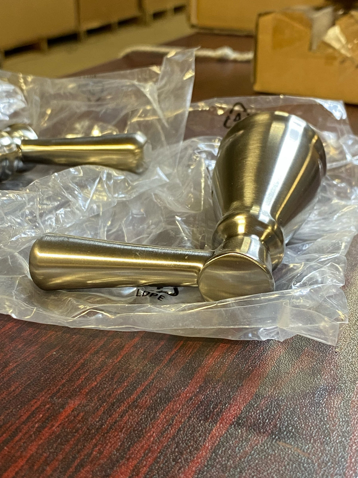 DELTA FAUCET H293SS, Stainless Linden Lavatory Traditional Lever Handles-Qty 2