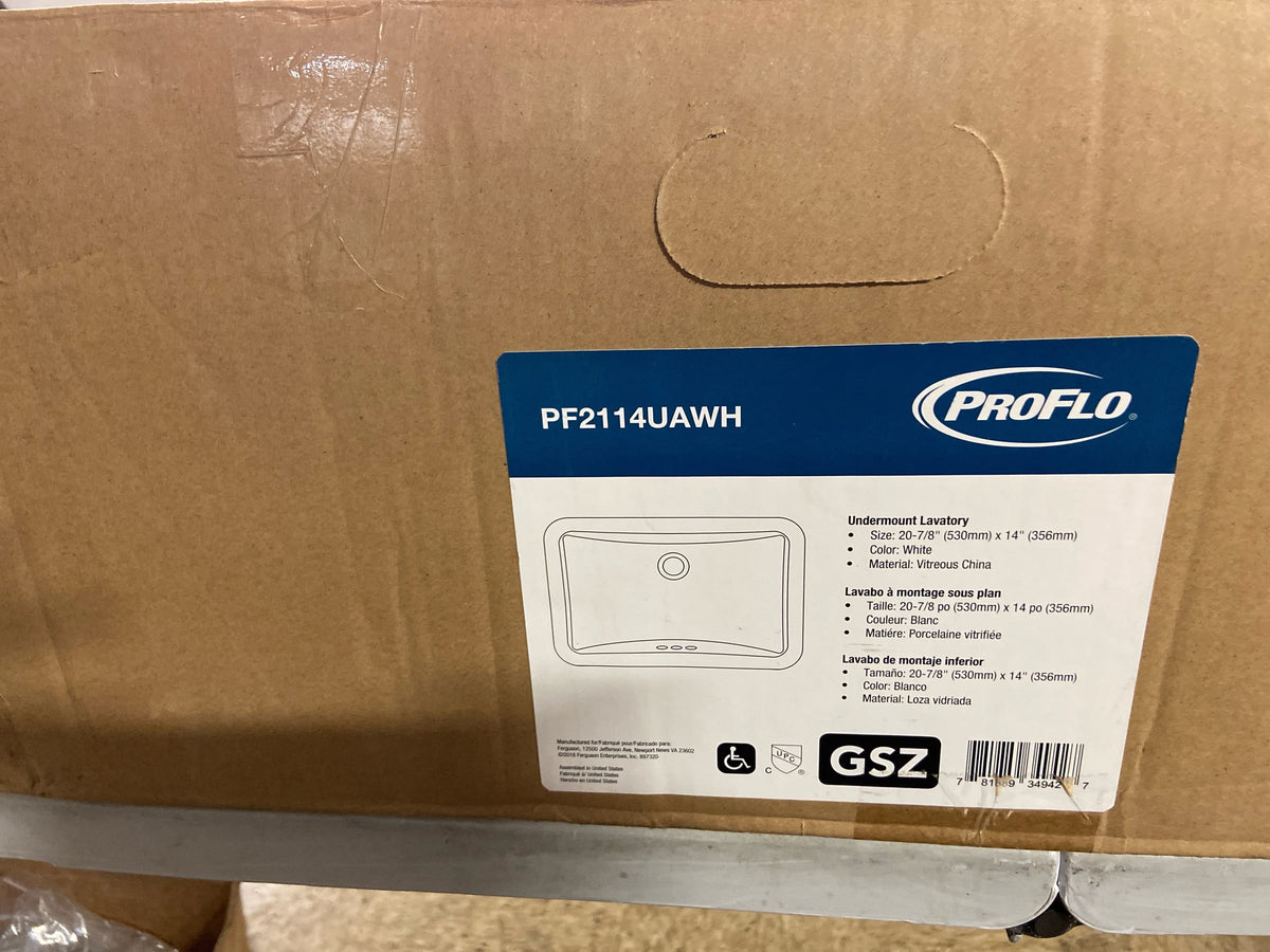 PROFLO PF2114UAWH Norris 22-13/16" Rectangular Vitreous China Undermount Bathroom Sink with Overflow - White
