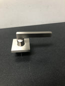 Baldwin Reserve Square Satin Nickel Bed/Bath Door Handle with Contemporary Square Rose