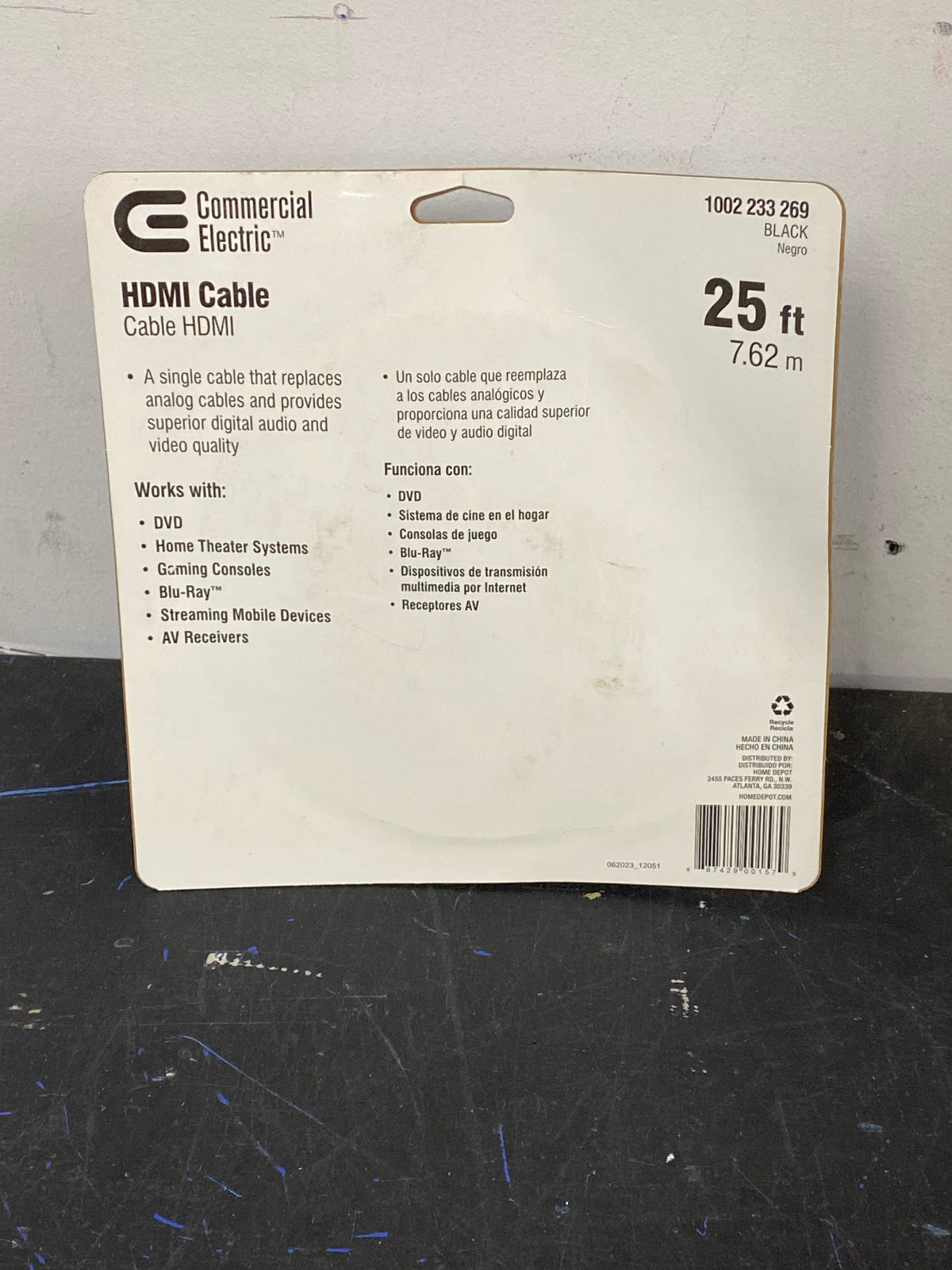 Commercial electric HD0775 25 ft. Standard HDMI Cable