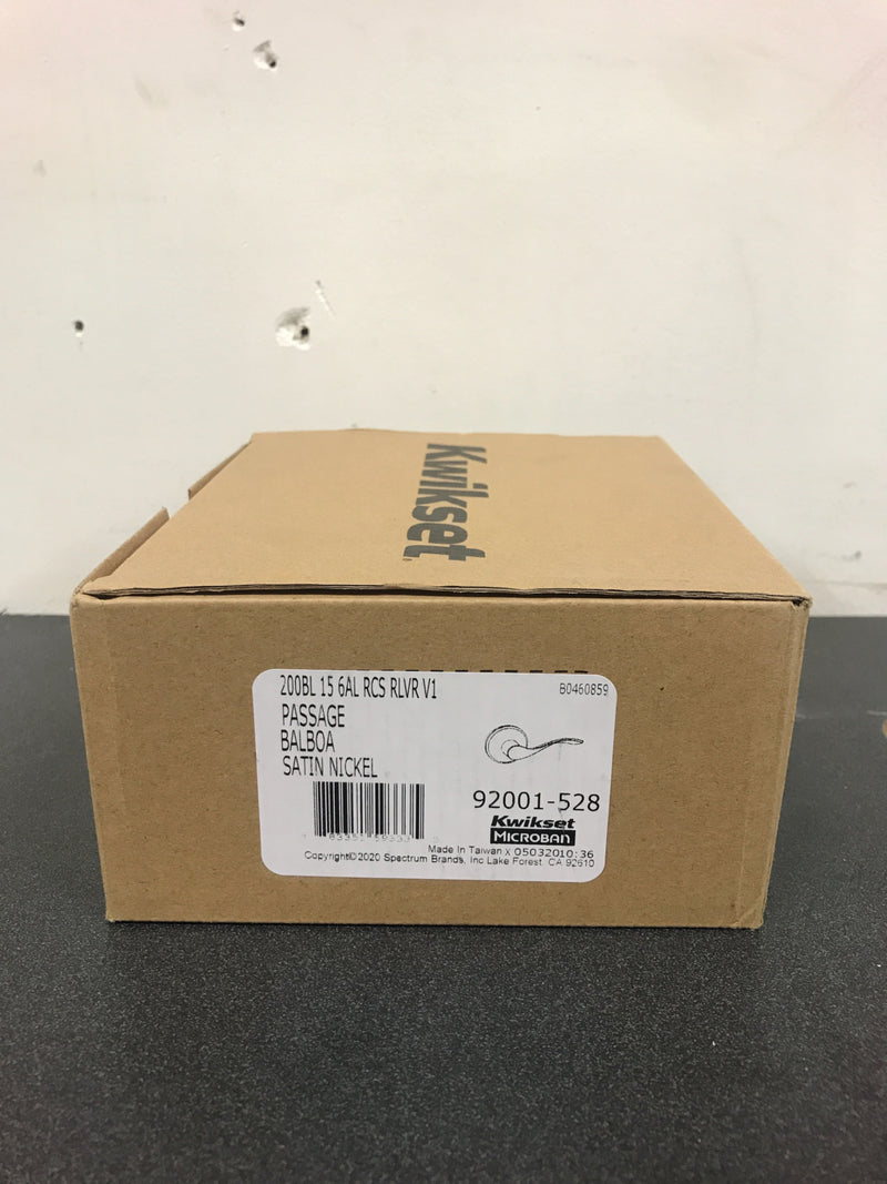 Kwikset Balboa Satin Nickel Passage Hall/Closet Door Lever with Microban Antimicrobial Technology-200BL 15 6AL RC