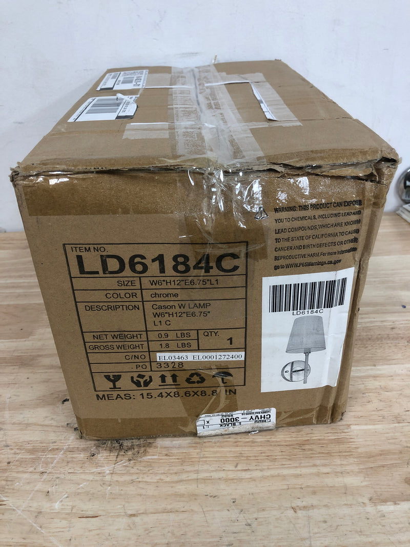 Elegant Lighting LD6184C Cason Single Light 12" Tall Wall Sconce - Chrome