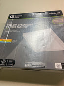 Low Profile 9 in. White Square LED Flush Mount with Night Light J-Box Compatible