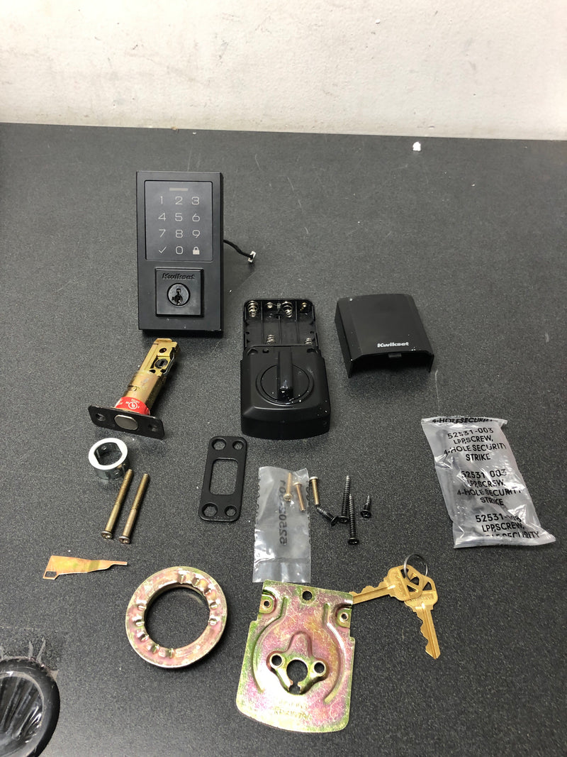 Kwikset 9270CNT-514S SmartCode Deadbolts Touchscreen Single Cylinder Keyless Entry Deadbolt with UL Fire Rating and Smartkey Technology - Matte Black