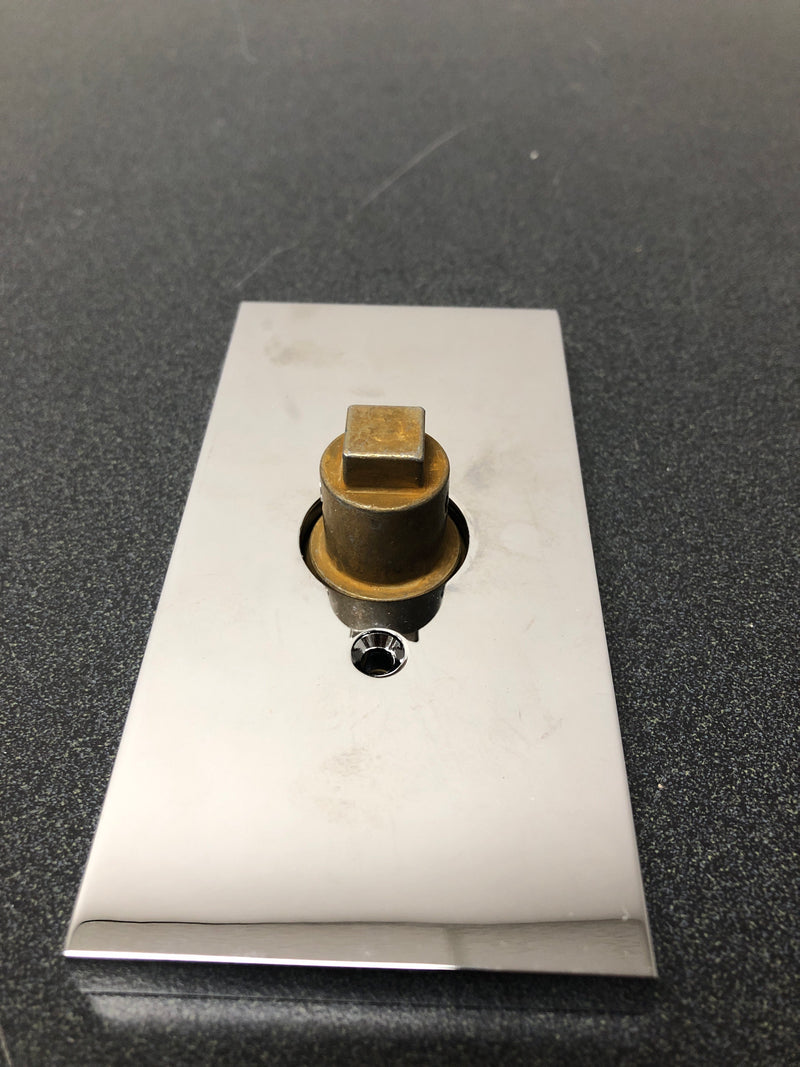 Baldwin HDTUBCFR260 Tube Non-Turning One-Sided Dummy Door Lever with 5 Inch Rectangle Rose from the Reserve Collection - Polished Chrome