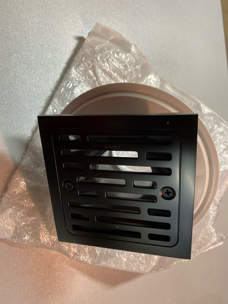 Brizo BT062415-BL 4" Tile-In Square Shower Drain - Matte Black