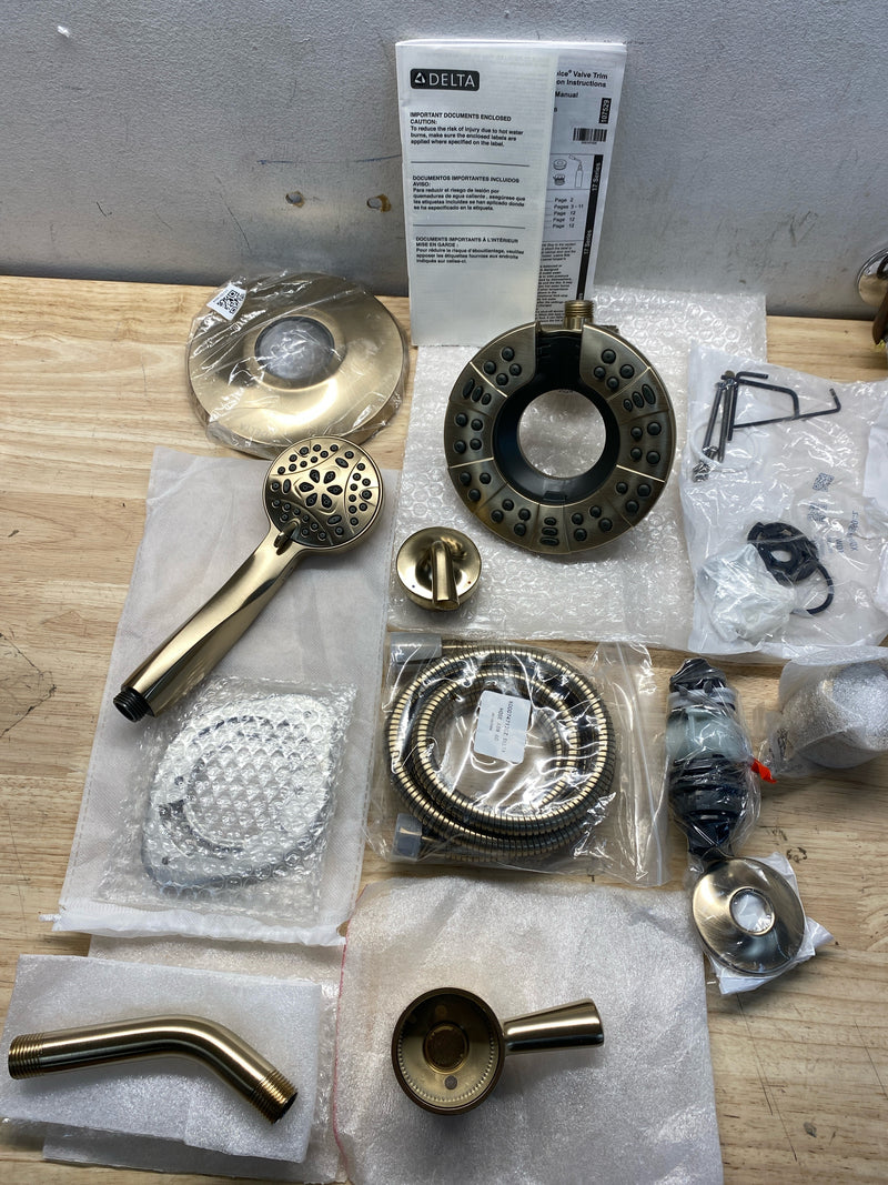 Delta T17233-CZ-I Kayra Monitor 17 Series Dual Function Pressure Balanced Shower Only with In2ition and Integrated Volume Control - Less Rough-In Valve - Champagne Bronze
