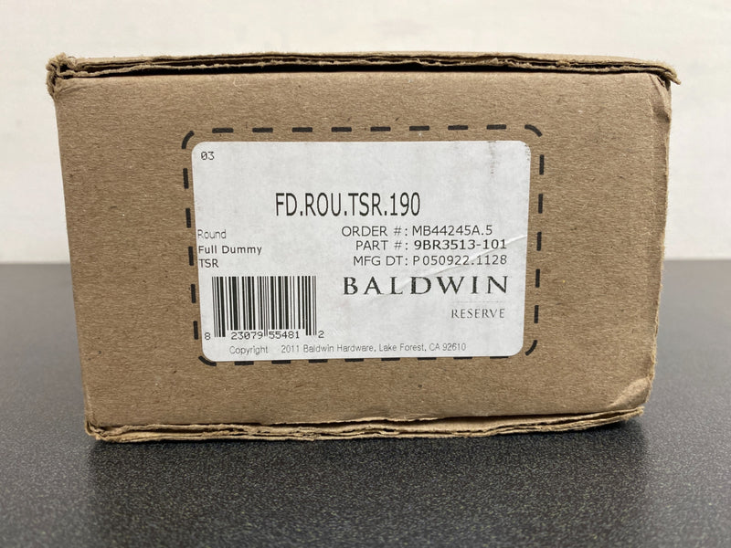 Baldwin FDROUTSR190 Round Non-Turning Two-Sided Dummy Door Knob Set with Square Rose - Satin Black