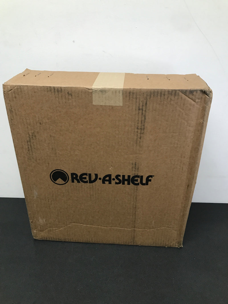 Rev-A-Shelf 7012-20-11-52 RAS Polymer 20 Inch D-Shaped 2 Shelf Lazy Susan Set with Adjustable 24-31 Inch Shaft - White