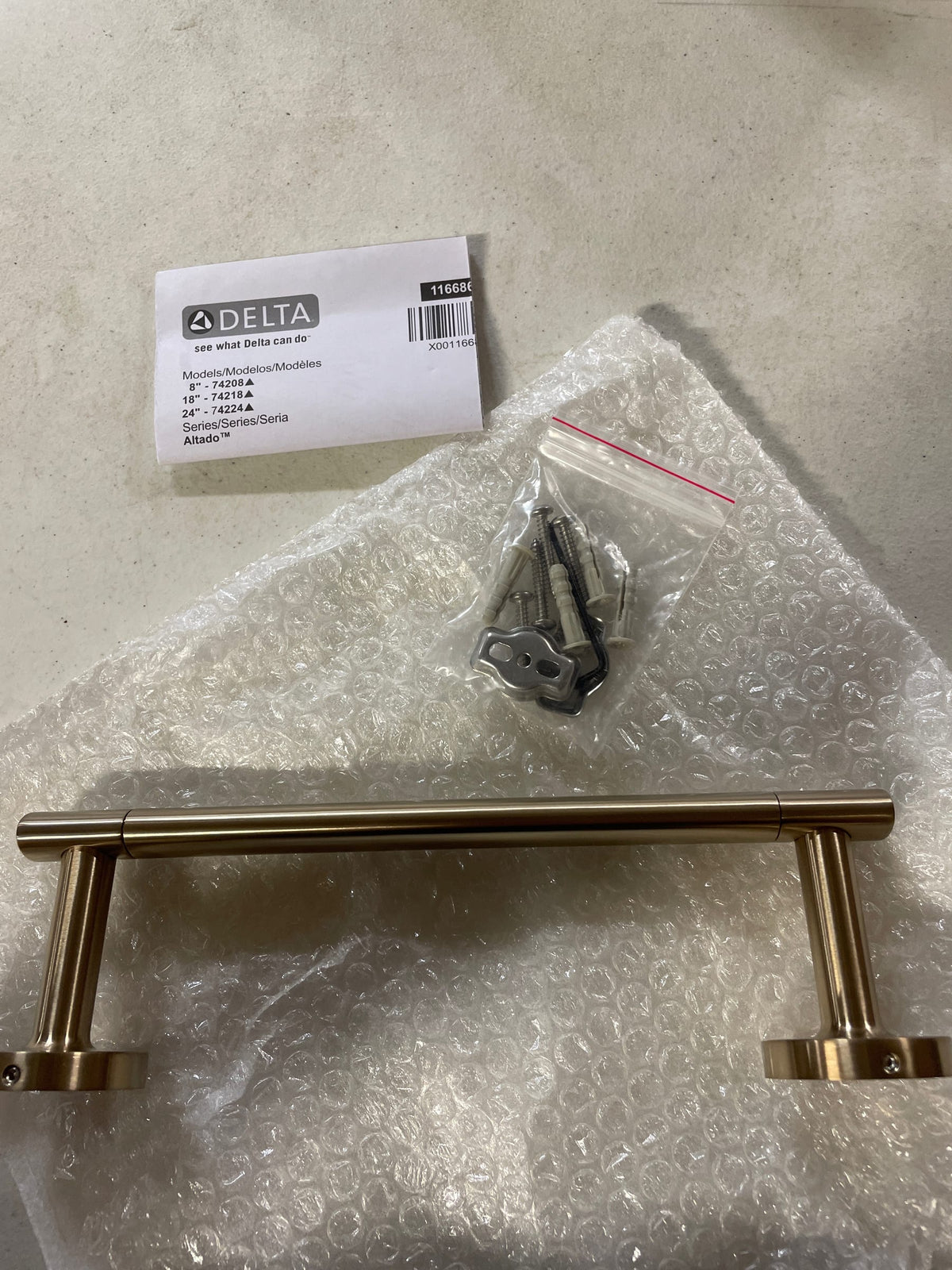 Delta 74208-CZ Altado 8" Towel Bar - Champagne Bronze