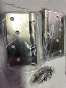 QTY 4 Emtek 9102415A 9100 Steel Hinge 1/4''RdCr 4" x 4" US15A Pewter