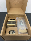 Emtek 512HLOUS4 RH Helios Single Cylinder Keyed Entry Door Lever Set - Satin Brass