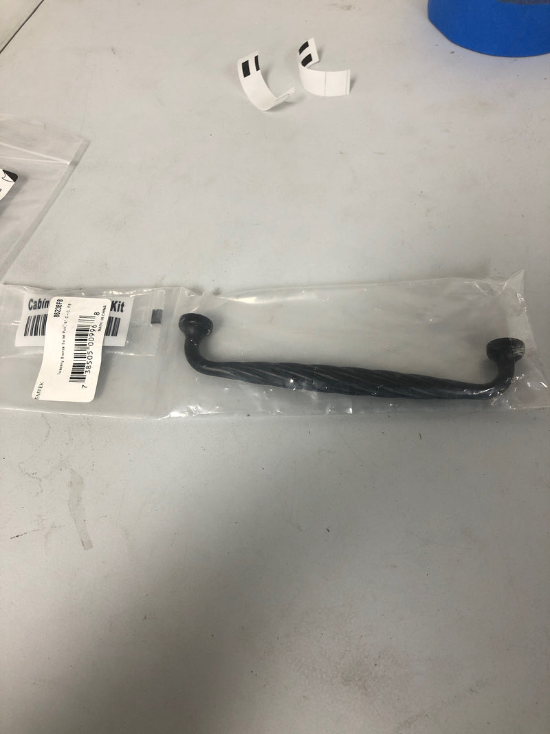 Emtek 86238FB 6 in. Center to Center Tuscany Twist Cabinet Pull, Flat Black