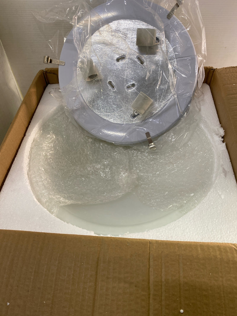 Bel air lighting 58601 BN Constellation 16 in. 3-Light Brushed Nickel Flush Mount Ceiling Light Fixture with Frosted Linen Texture Glass Shade