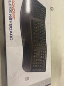 Delton Wireless Ergonomic Keyboard with Wrist Rest 3D Curved Keys Full Size 104 Keys Auto Pair USB