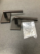 Emtek 5052STUUS10BLH Stuttgart Left Handed Non-Turning Two-Sided Dummy Door Lever Set with Modern Rectangular Rose from the Brass Modern Collection - Oil Rubbed Bronze