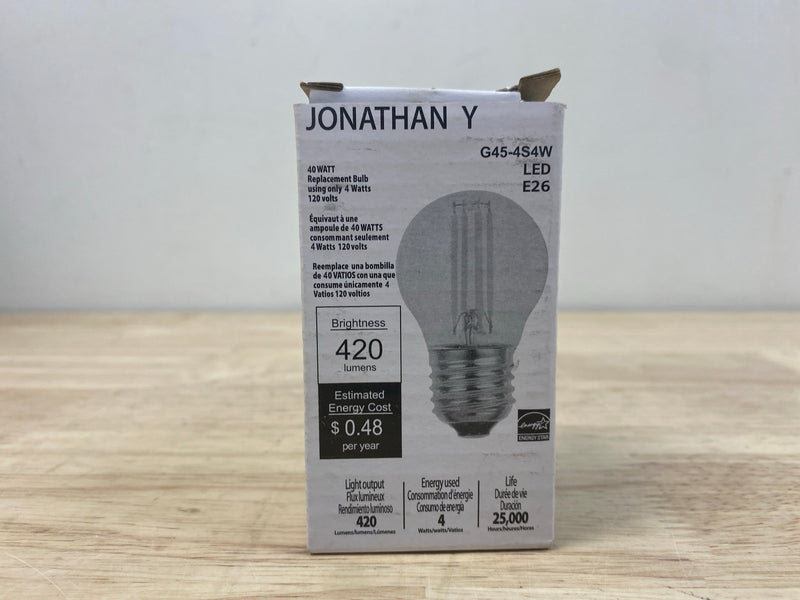 LED Vintage Edison Bulb G45-4W LED Light Filament Bulb, Globe Shape E26 Base, Clear Warm White 2700K, LED Edison Bulb 40W Equivalent, 110-120VAC, Dimmable (4 Watts)