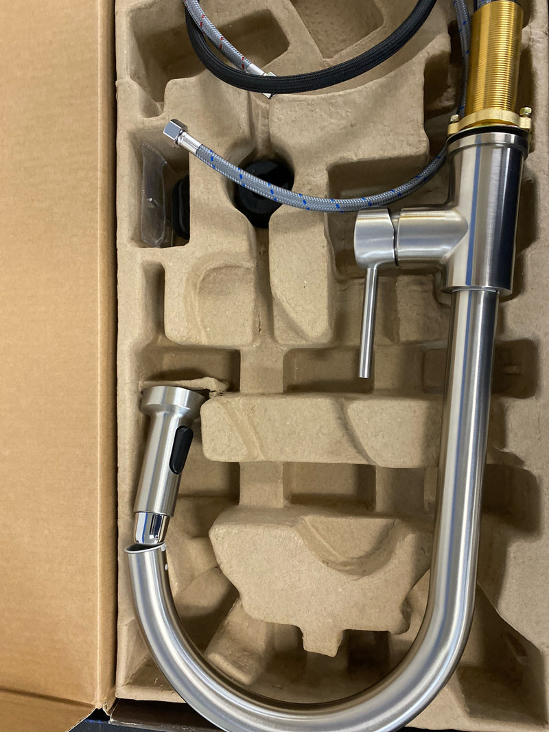 Signature Hardware 465181 Ridgeway 1.8 GPM Single Handle Pull-Down Kitchen Faucet - Stainless Steel