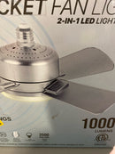 Bell + howell 2222 Socket Fan 15.7 in. Indoor Nickel Socket Warm Light Ceiling Fan with Remote