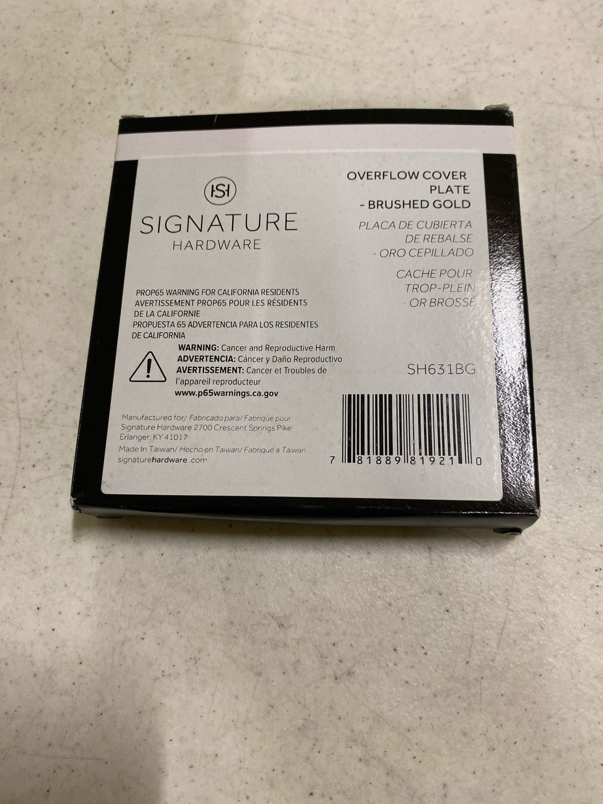 Signature Hardware 480528 3-1/4" Overflow Cover Plate with Single Screw
