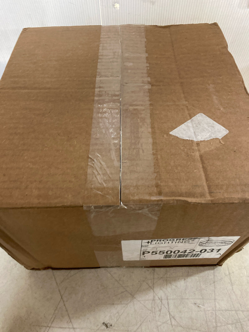 Progress Lighting Weldon Collection 2-Light Clear Seeded Glass Farmhouse Outdoor Ceiling Flush Mount Light Textured Black