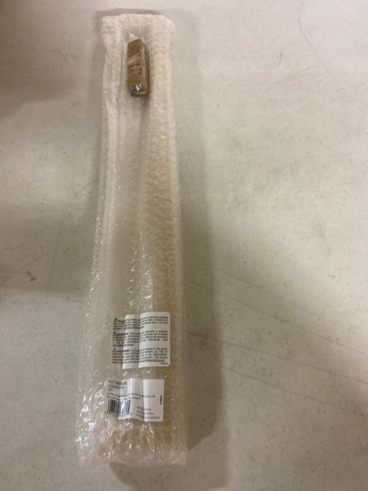 Belwith Keeler B077993BGB Coventry 18" Center to Center Square Grip Appliance Handle / Appliance Pull - Brushed Golden Brass