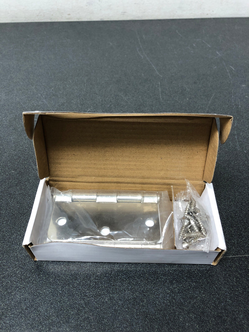 Emtek 91023US14 3.5" x 3.5" Plain Bearing 1/4" Radius Corners Mortise Hinge - Pair - Polished Nickel